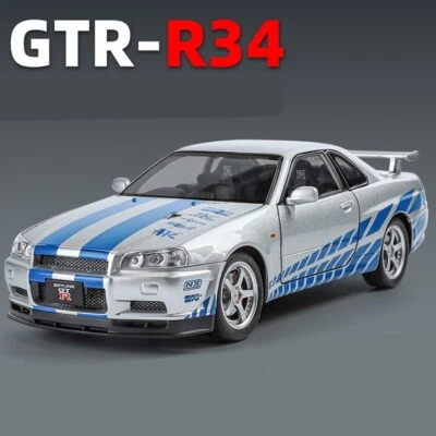 ✅Voiture 1/24 Fast and Furious Nissan Skyline GT-R(R34) 1:24 Diecast Model - Photo 1/4