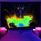 Doom Black Dragon Wandkunst Schwarzlicht Poster UV Reaktiver Wandteppich Wandhängung