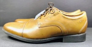 CLARKS TILDEN OXFORDS BROWN LEATHER DRESS SHOES LACE UP CAP TOE (13 M) NWT - Picture 1 of 9