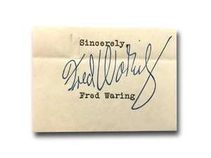 Fred Waring Hand Signed Page Cut JSA COA Autograph Actor Musician Varsity Show - Picture 1 of 3