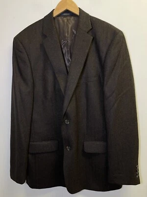 Abrigo Chaqueta Blazer Deportivo Club Room Para Hombres 44L Marrón Lana Seda Cachemira Espiga Foto 1 de 4