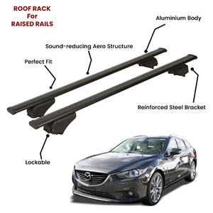 2 Pcs Black Cross Bars for  MAZDA 6 SW 2012- - Picture 1 of 9