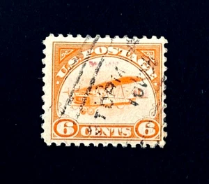 US Stamp - 1917 Air Mail Curtiss Jenny Airplane 6c Sn C1 Used r60 - Picture 1 of 2
