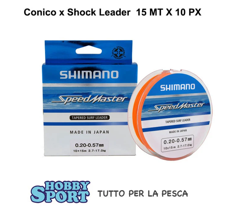 FILO SPEEDMASTER SHIMANO TAPERED  SHOCK LEADER CONICO 0,20 - 0,57mm SURFCASTING - Immagine 1 di 1