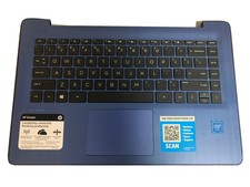 HP Stream Blue 14-cb161wm Palmrest w /Keyboard,Touchpad, Speaker, Bottom Cover