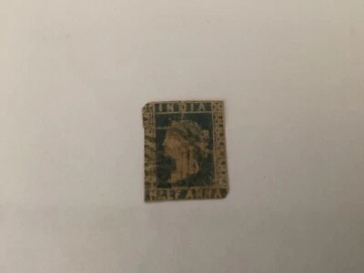 India 1854 Queen Victoria 1/2Anna Light Blue Barrel cancel SG4 - Image 1 of 2