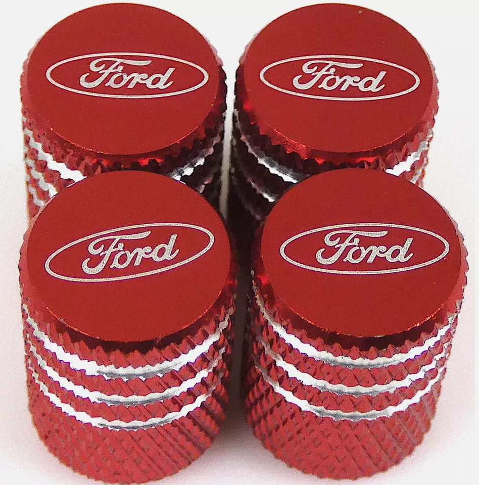 4x Tapas de vástago de válvula de neumático Ford para coche, camioneta montaje universal rojo Foto 1 de 1