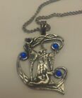 EASTGATE FIRE AND ICE FANTASY NECKLACE JEWELRY WIZARD SILVER PLATED PEWTER