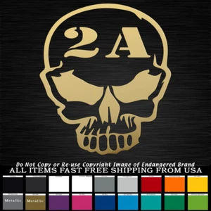 2nd Amendment 2 A Skull NRA truck car  Decal Sticker - Bild 1 von 12