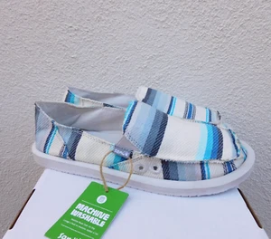 SANUK BLUE SADDLE DONNA BLANKET SIDEWALK SURFER SHOES, WOMEN US 7/ EUR 38 ~ NWT - Picture 1 of 5