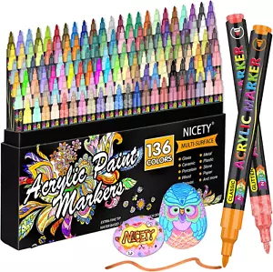 136 Colors Acrylic Paint Pens Paint Markers, Extra Fine Tip Point Acrylic Paint - Picture 1 of 9