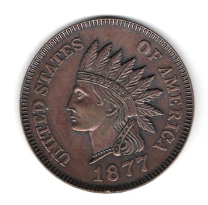 1877 USA LARGE (77mm) REPLICA ONE CENT COIN PAPER WEIGHT - Picture 1 of 2