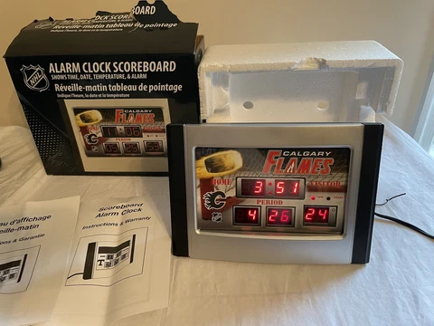 Rare Calgary Flames Scoreboard Alarm Clock Cover