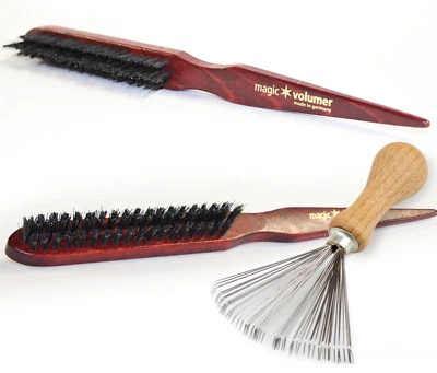 KELLER BÜRSTEN Toupier+Reiniger Bürste Toupierbürste aus Echtholz mit reinen Wildschweinborsten