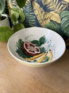 Vintage 1950s 1960s Hand Painted Fruit Salad Bowl Made in Italy