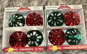 Vintage Jewel Brite UFO Saucer Ornaments Unbreakable NOS 2 Boxes , 8 Ornaments - Picture 1 of 15