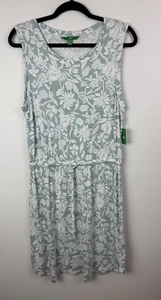 NWT Dip Knee Length Dress Teal/ White Ditsy Floral Sz Medium Sleeveless Athletic - Picture 1 of 8