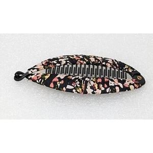 Vintage Floral Banana Clip Hair Accessory Black - Picture 1 of 3