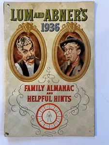 Original Vtg- Lum And Abner's 1936 Family Almanac and Helpful Hints-Humor - Picture 1 of 9