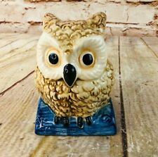 vtg porcelain owl Japan tea light holder? Mcm  4.5"H figurine 