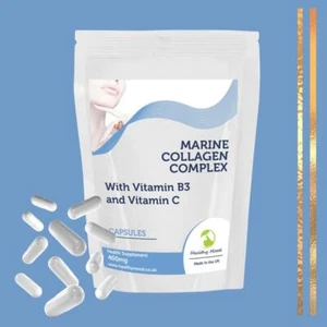 Complejo Colágeno Marino 400mg 90 Cápsulas con Vitamina B3 y C - Colágeno Premium - Imagen 1 de 5