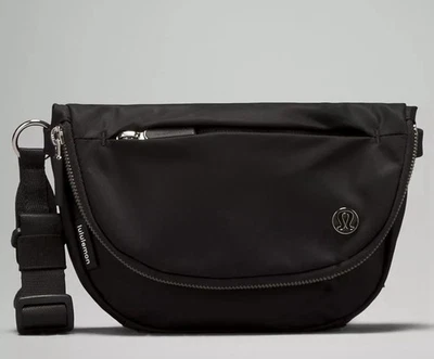 Lululemon All Night Festival Micro 2L Crossbody Bag Black Silver Logo - Image 1 of 4