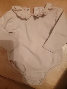 Zara Baby Pink Top One Piece Pink Mushroom Ruffled Collar 3-6 - Picture 1 of 6