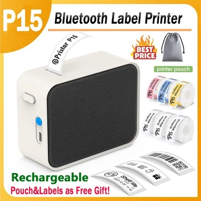 Etikettendrucker Bluetooth P15 Etikettiergerät Labeldrucker Beschriftungsgerät - Bild 1 von 4