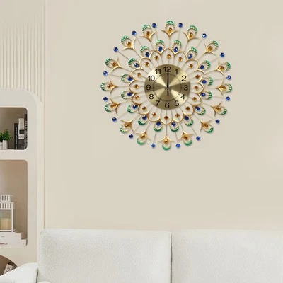 Moderno Reloj de Pared Grande Dorado, Reloj Redondo Decoración del Hogar 23.62*23.62 pulgadas Foto 1 de 4