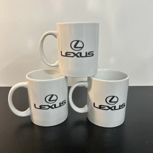 Lexus Coffee Mug Cup Set of 3 White Logo Promotional Advertising NICE - Picture 1 of 8