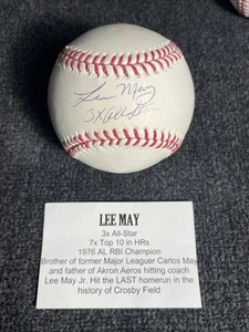 Cincinatti Reds Baltimore Orioles 3X ALL STAR Lee May Béisbol Autografiado - Imagen 1 de 3