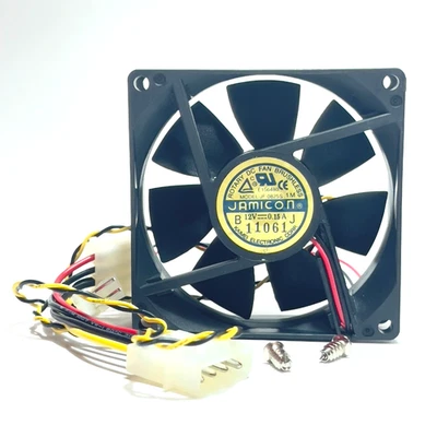 Jamicon JF0825S1M 80mm 12V DC Brushless Cooling Fan 0.15A Molex Connector NOS - Image 1 of 4