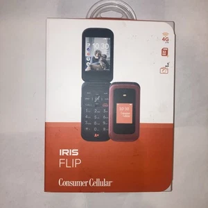 Consumer Cellular Iris Flip 8GB Red 4G LTE 5 (MP) Megapixels - Picture 1 of 3