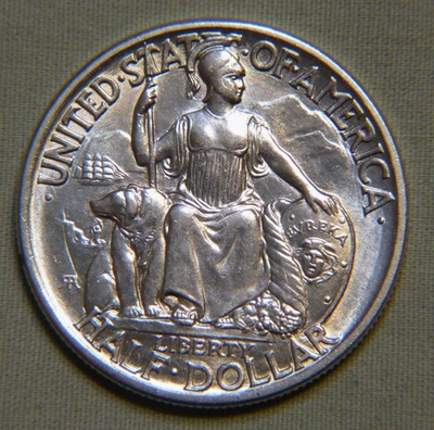 Medio dólar de plata 1935 S California Pacific Exposition San Diego AU/UNC # 987 Foto 1 de 2