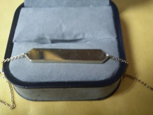 14K Yellow Gold Ladies ID Link Bracelet          3.6 grams - Picture 1 of 4