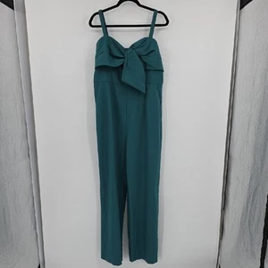 Lilly Pulitzer Kabia Green Teal Jumpsuit with Bow Detail Women's Size 16 - Picture 1 of 8