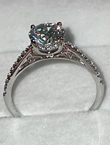 1.2 Carat Moissanite Engagement Ring 925 Silver New In Box Size 8.5/Q.5 - Picture 1 of 6
