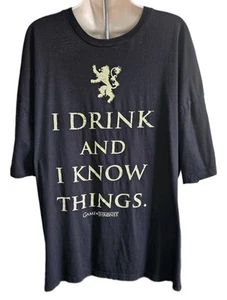 Game Of Thrones T-Shirt Herren 2XL I Drink And I Know Things Schwarz Grafik Tee - Bild 1 von 6