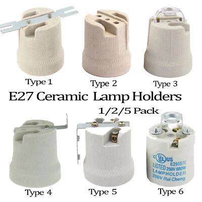 Ceramic Porcelain ES27 E27 Edison Screw Heat Bulb Lamp Holder Lamp holder - Image 1 of 4