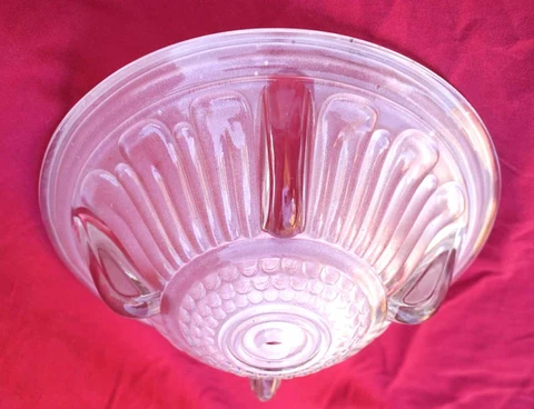 French Art Deco Ezan Frosted Pressed Glass Light Chandelier Shade B Cover