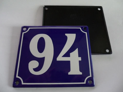 Antique French Blue - Genuine Enamel Porcelain House Door Number Sign / Plate 94 Cover