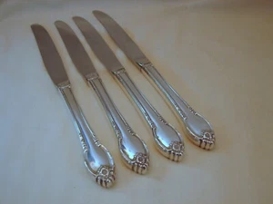 4 alte 1847 Rogers Bros Remembrance Silber Tafelmesser, top, 9-3/8 Zoll - Bild 1 von 7