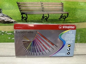 STABILO CarbOthello 12 Chalk-Pastel coloring pencils in Metal Tin - Vintage - Picture 1 of 2