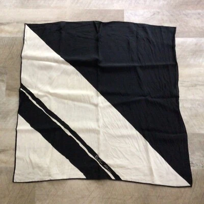 Silk scarf ANNE KLEIN 21 X 21 Inches  black and white vintage classic - Image 1 of 3
