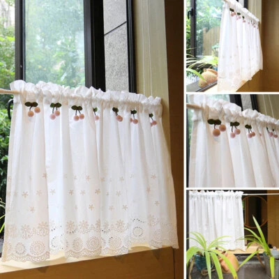 Half Curtain Short Window Curtain Drape Cafe Kitchen Door One Panel - Image 1 of 4