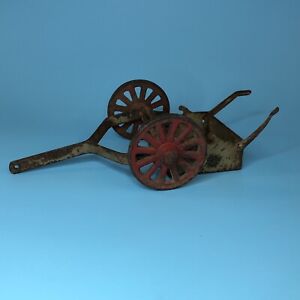 VINTAGE 1930'S CAST Iron Farm Toy Implement Red Arcade Wagon