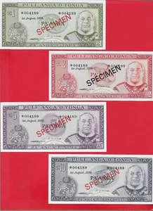 Tonga 1978 SPECIMEN set of 4 matching # 4189 with COA - Picture 1 of 3