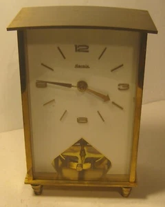 Mid Century Modern HERM:LE German Brass SELECTRA Carriage Clock w Instruct WORKS - Bild 1 von 14