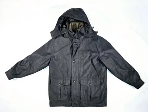 Vintage London Fog Insulated Black Hooded Zip Out Liner Coat Men's Size Large - Picture 1 of 10