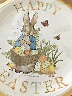 Beatrix Potter Peter Rabbit 48 NEW Paper Plates Happy Easter Shrinkwrapped - Image 1 of 4